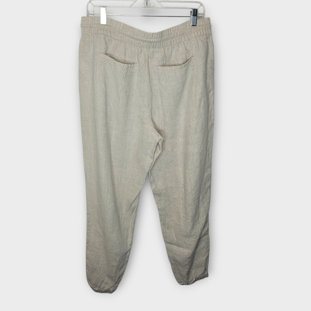 Athleta Retreat Linen Jogger Pants LT Tall Natural Beige - Picture 4 of 6